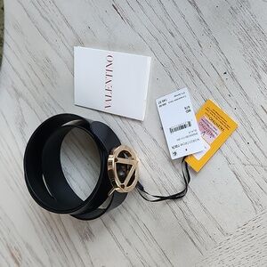 Authentic VALENTINO Black logo belt size M